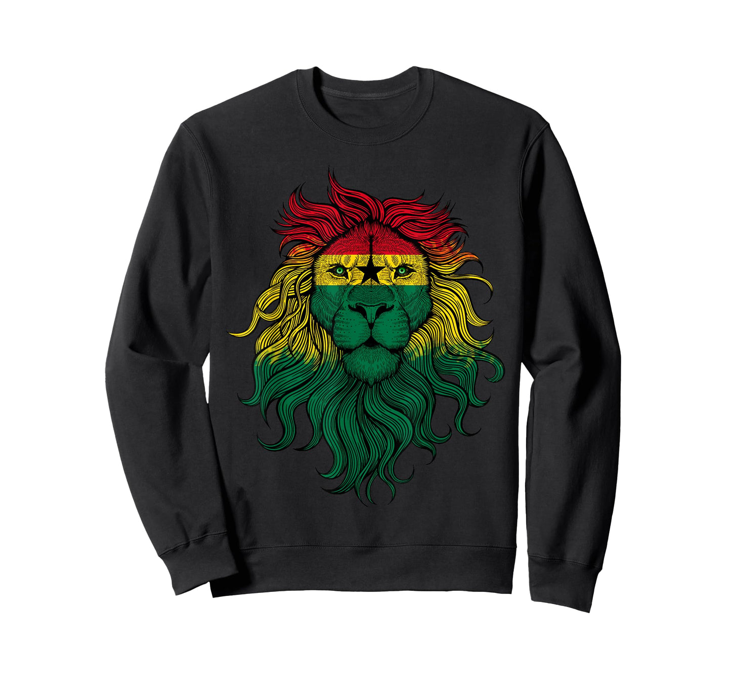 Funny Lion Ghana Flag Ghanaian Lion T-Shirt