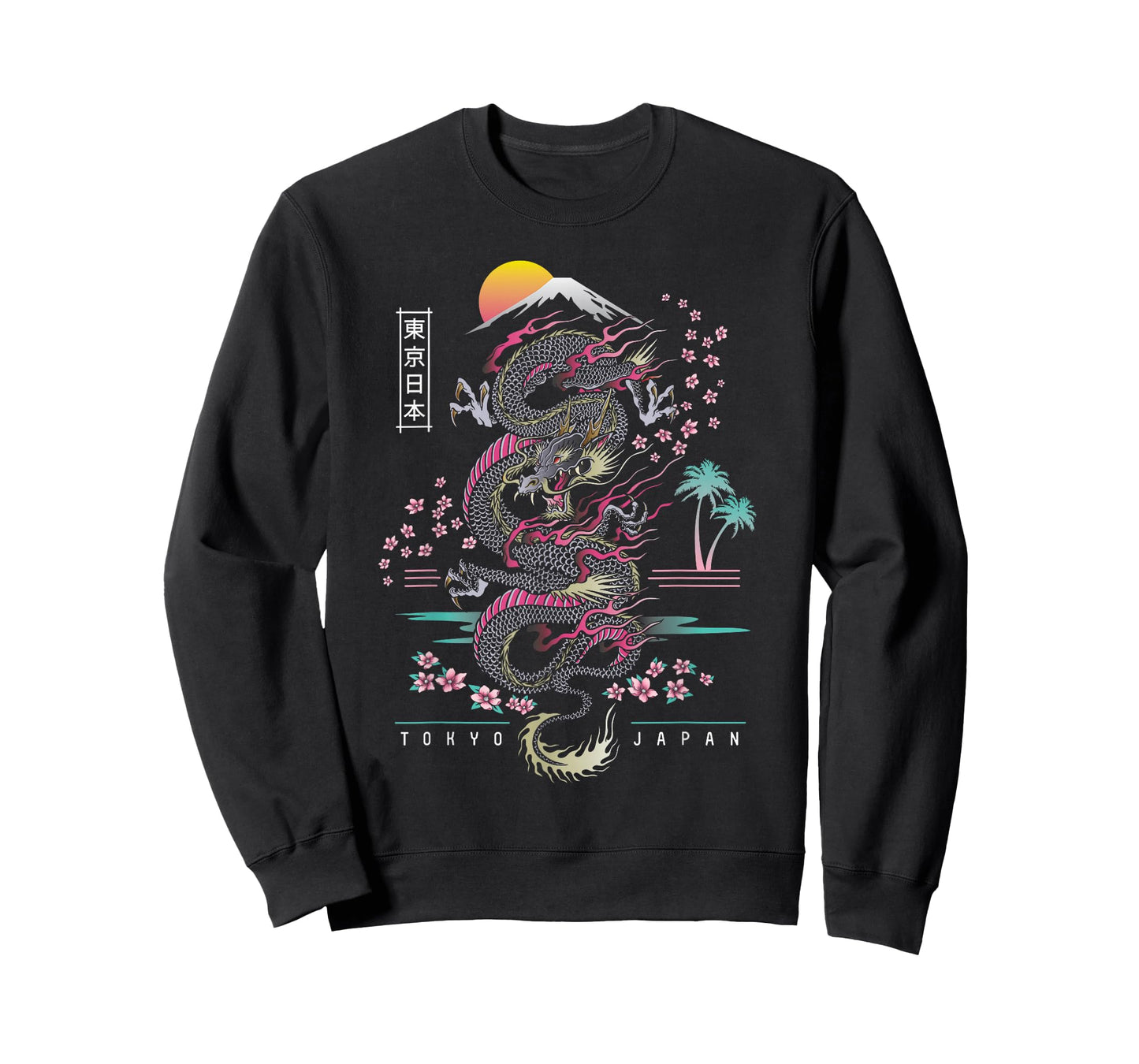 Japanese Tokyo Dragon Asian Inspired Retro 80’s Style T-Shirt