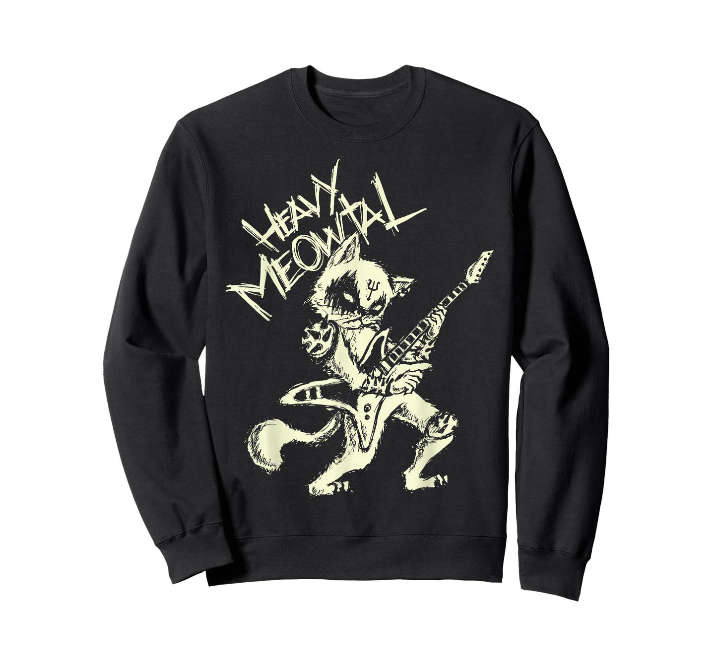 Heavy Metal Cats Gift Clothing Guitar Playing Cat Gothic T-Shirt