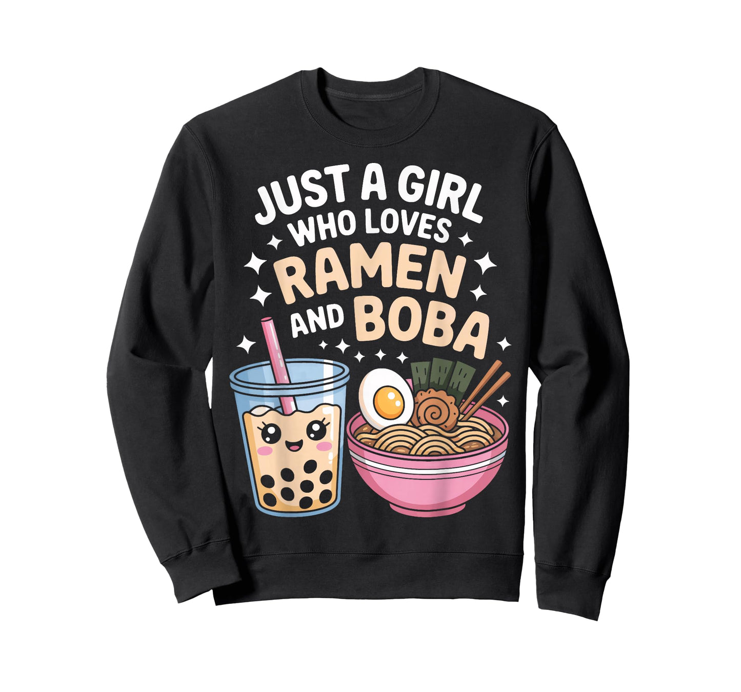 Just A Girl Who Loves Ramen And Boba Anime Food Fan T-Shirt