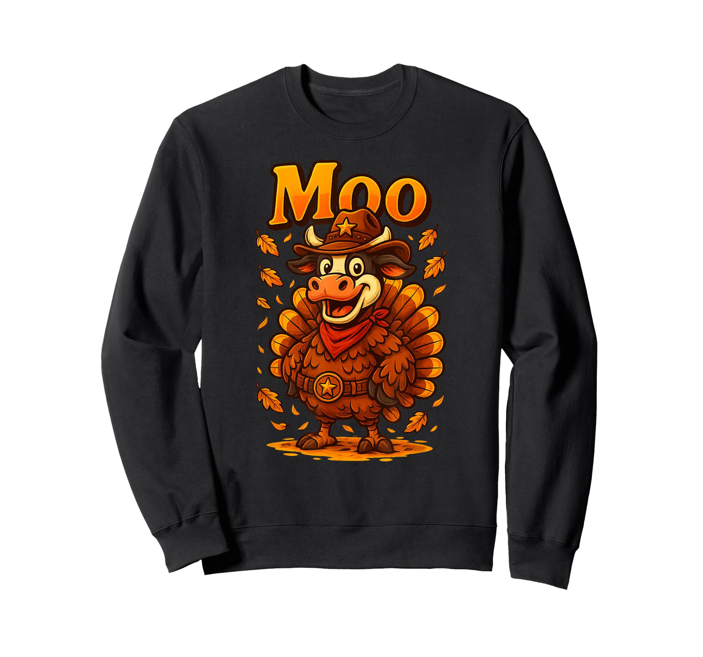 Funny Thanksgiving Moo Tee – Cow in Turkey Texas Design T-Shirt
