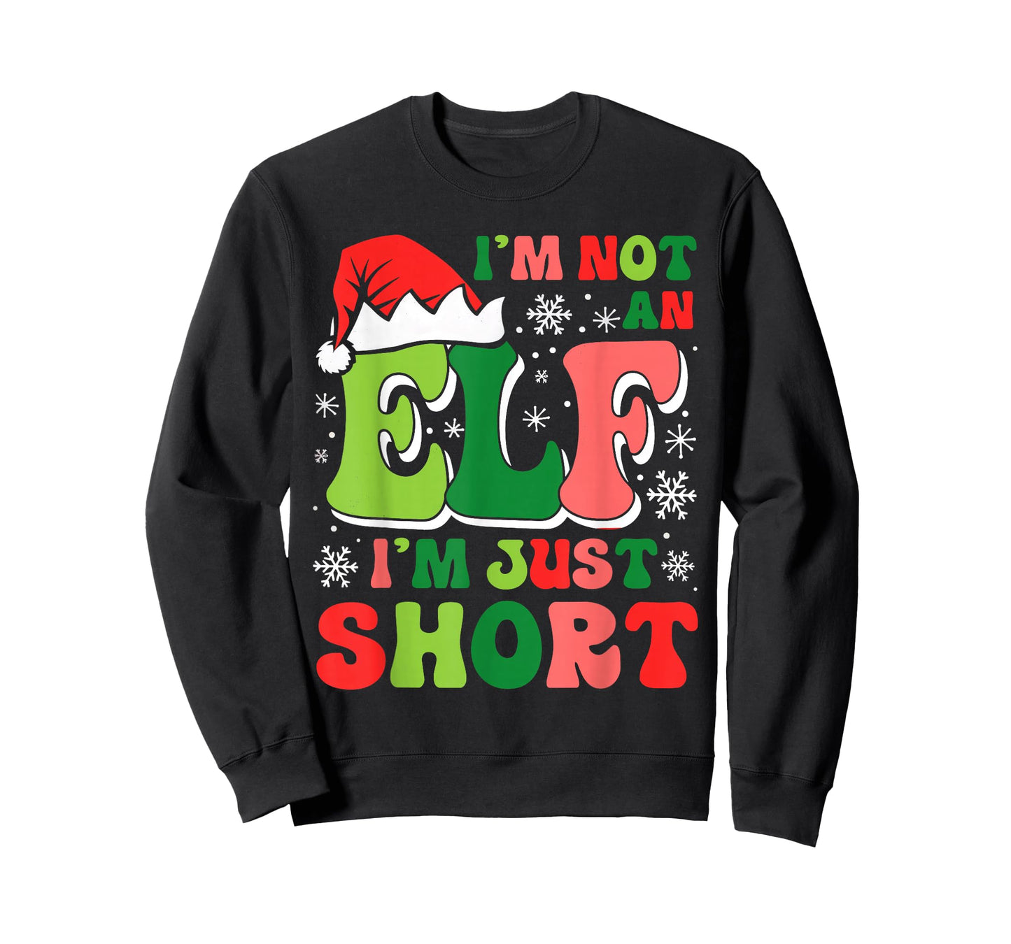 Groovy Im Not An Elf Just Short Christmas Xmas Men Women Kid T-Shirt