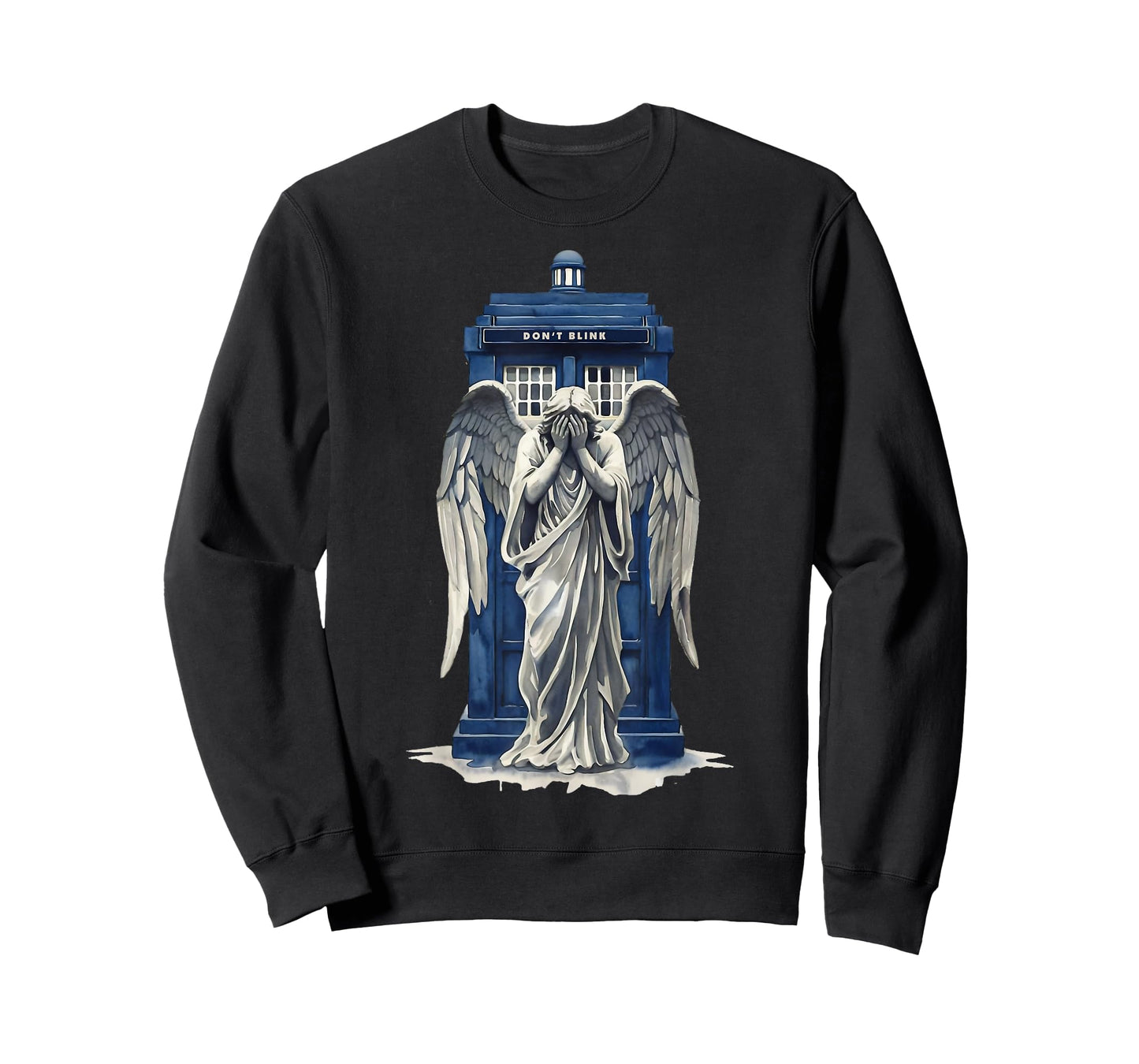 Weeping Angel with Blue Police Box 1 - Fan Fun T-Shirt