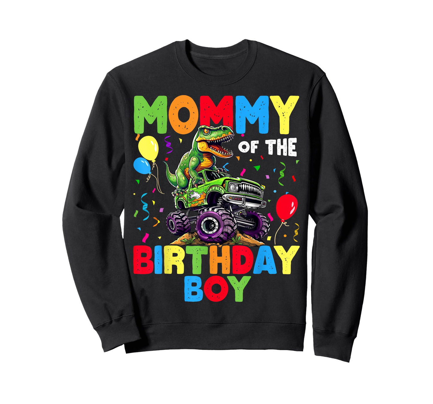 Mommy Of The Birthday Boy Dinosaur T-Rex Monster Truck T-Shirt