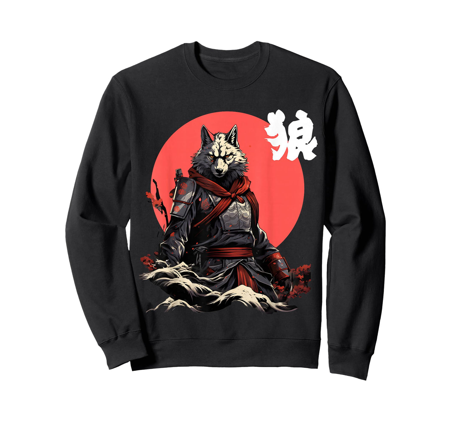 Japanese Wolf Ninja Japanese Character Cool Wolf T-Shirt