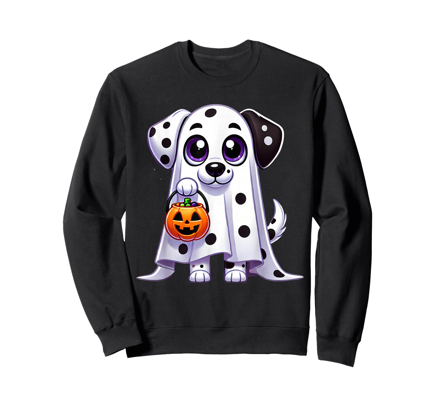 Dalmatian Ghost Halloween Dog Men Women Kids T-Shirt