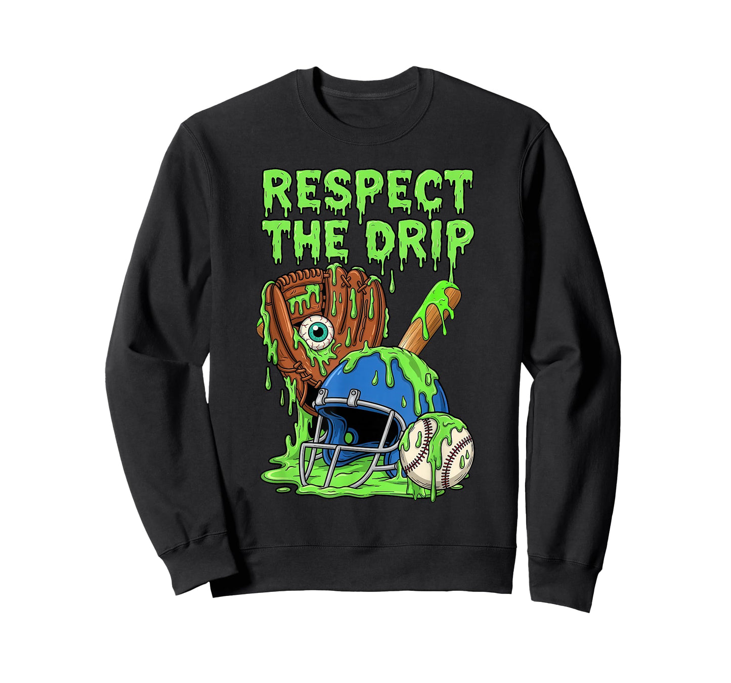 Spooky Zombie Respect The Drip Baseball Halloween T-Shirt