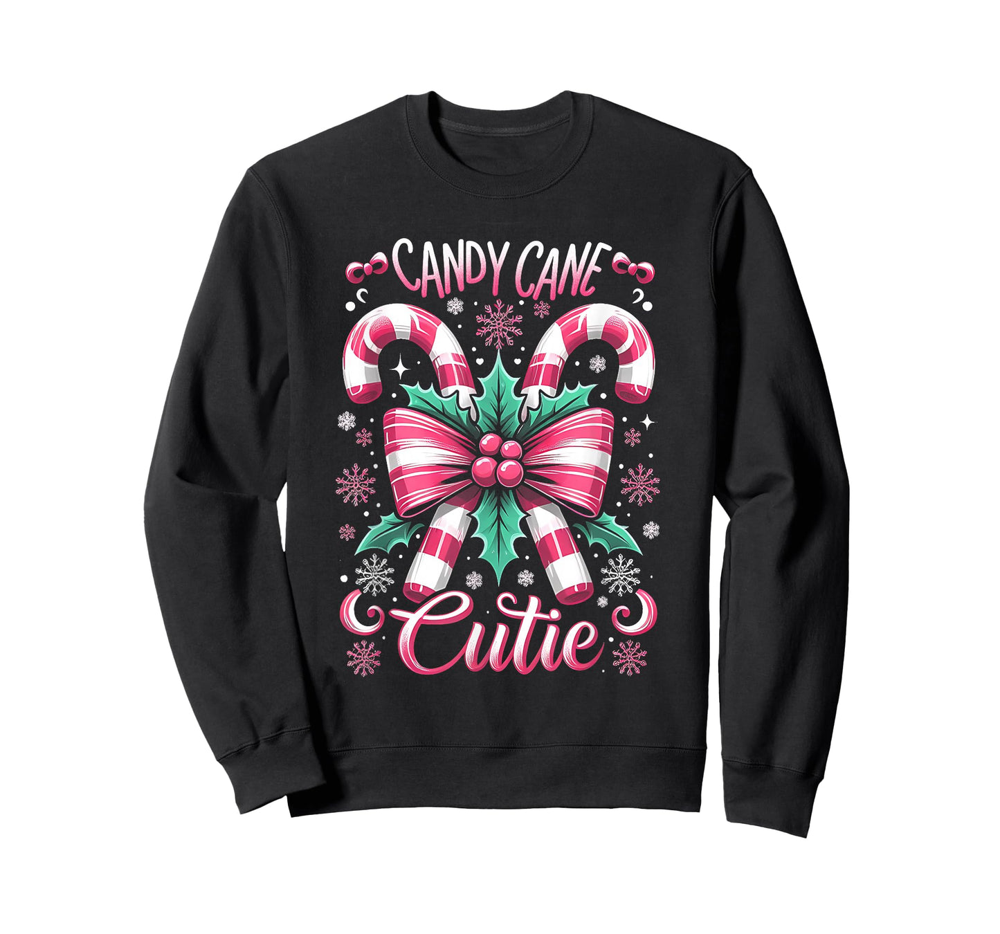 Candy Cane Cutie Christmas Coquette Bow Dots Xmas Decor T-Shirt