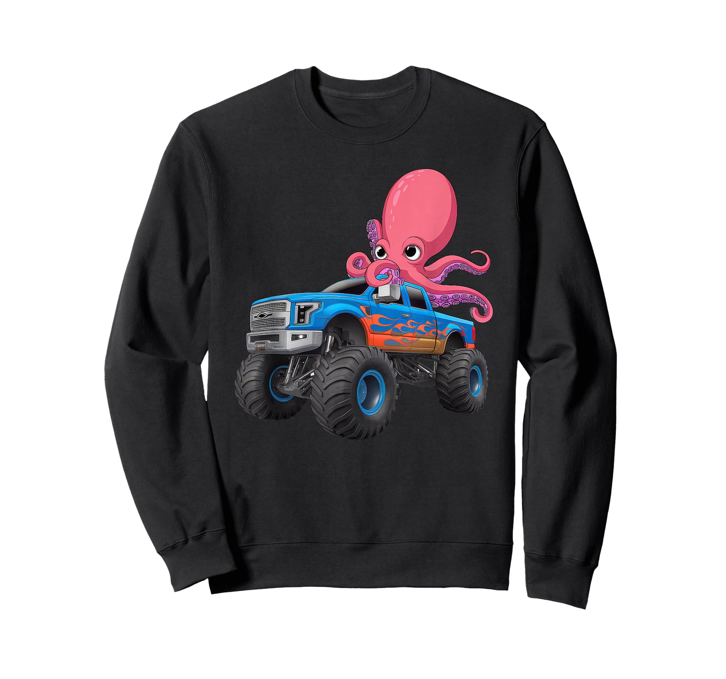 Monster Truck For Toddlers Family Birthday Boys Car Octopus T-Shirt