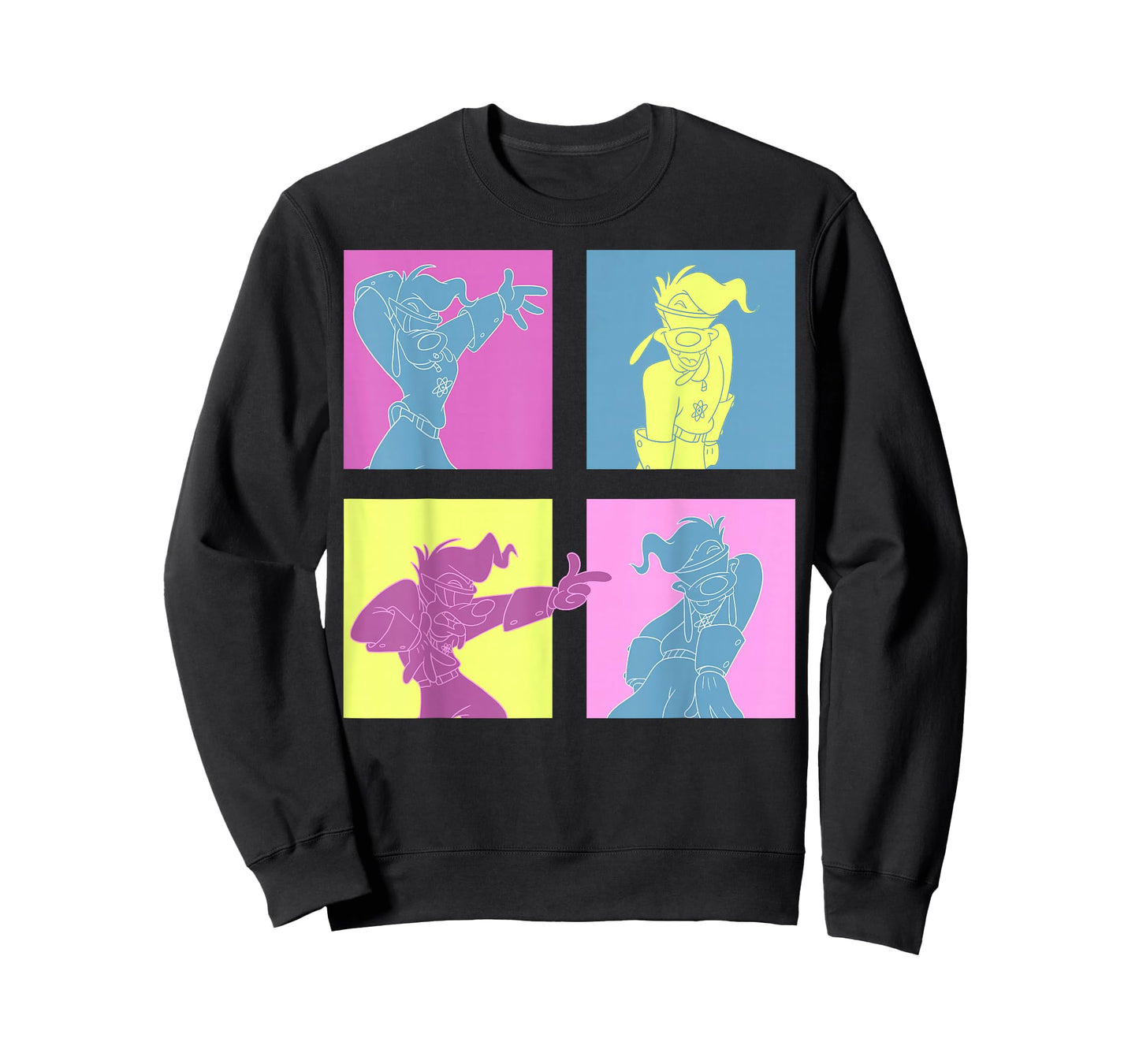 Disney Mickey and Friends Goofy Neon Panel Portrait T-Shirt