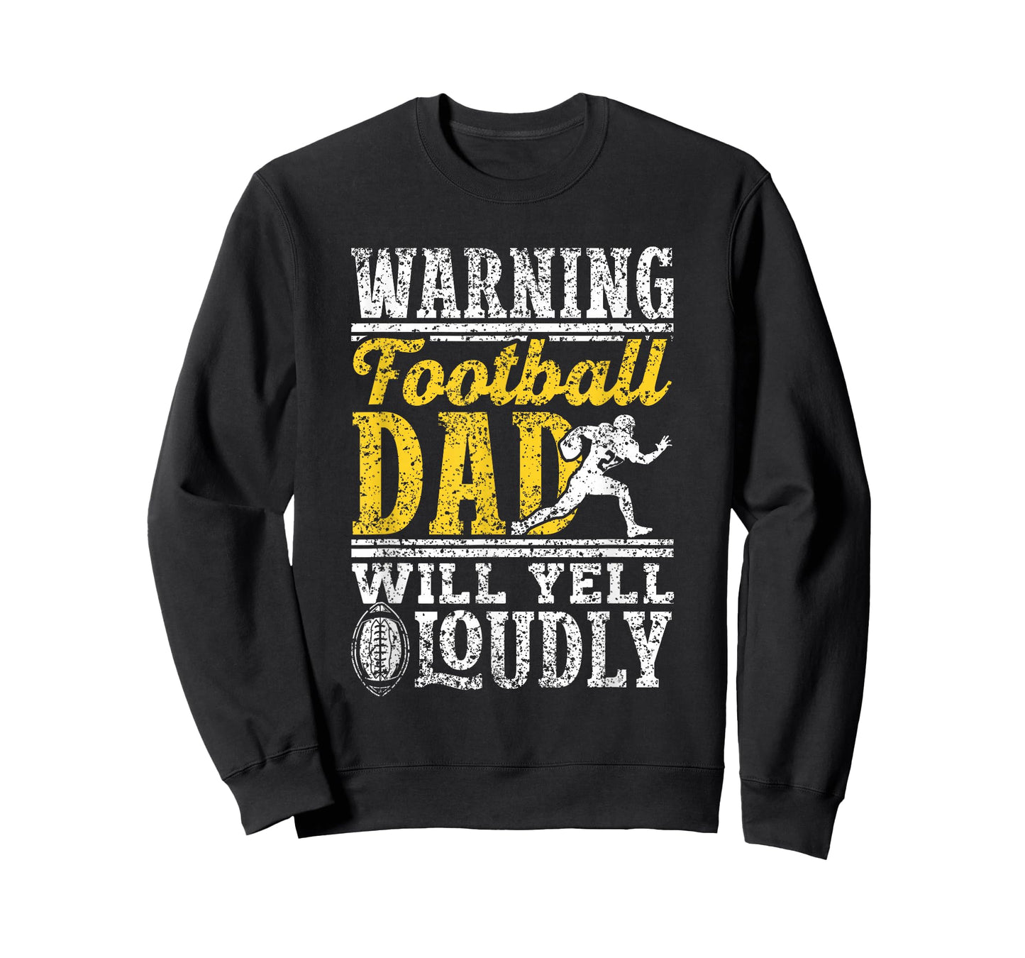 Warning Football Papa Wird Laut Schreien Papi Football Vater T-Shirt