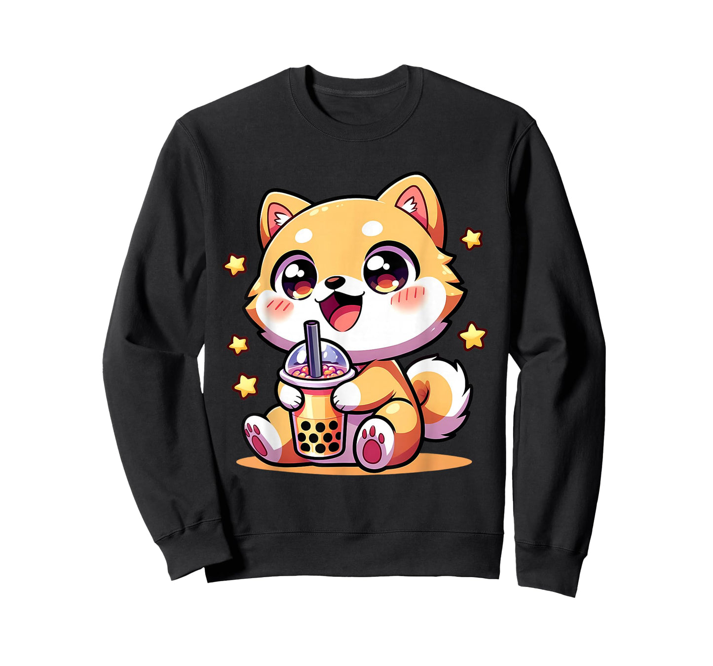 Kawaii Shiba Inu Dog Bubble Tea Anime Chibi T-Shirt