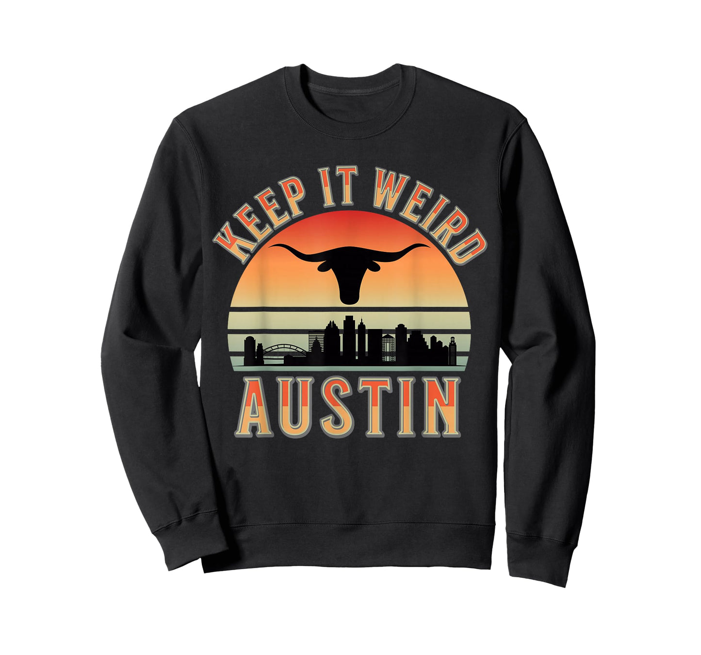 Stigmota Keep It Weird Austin Vintage Black Unisex Adult T-Shirt