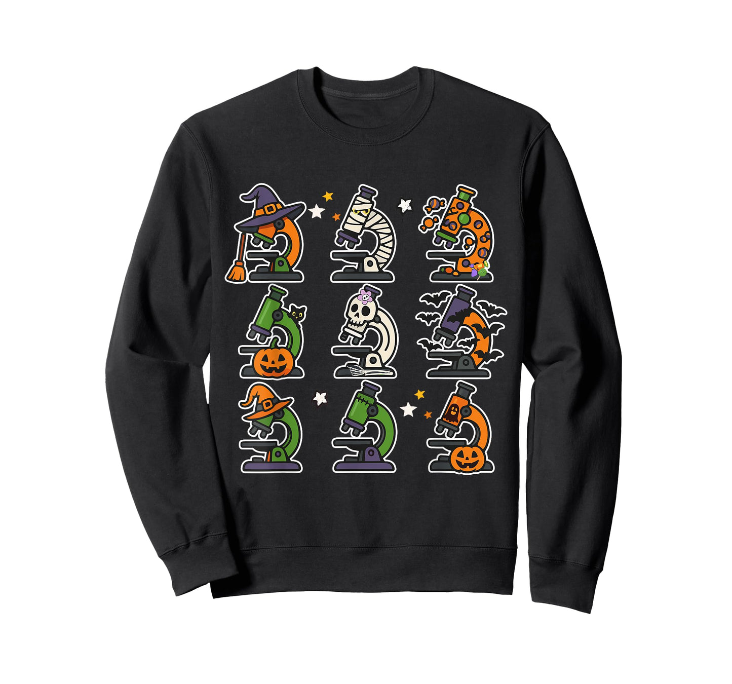Spooky Microscope Halloween Laboratory Technician Womens Men T-Shirt