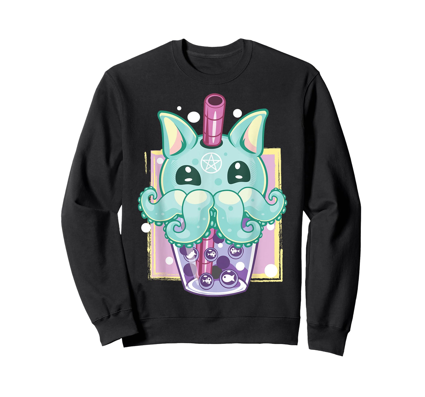 Kawaii Pastel Goth Creepy Creature Boba Bubble Tea Vaporwave T-Shirt