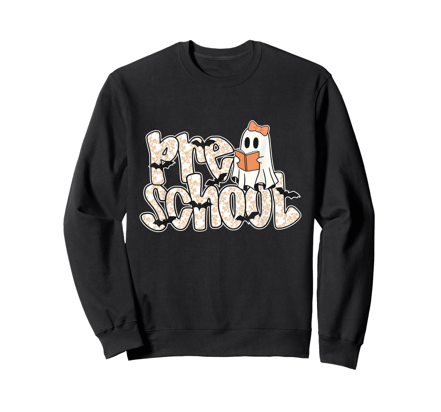 Preschool Teacher Halloween Ghost Teacher Reading Book Women T-Shirt
