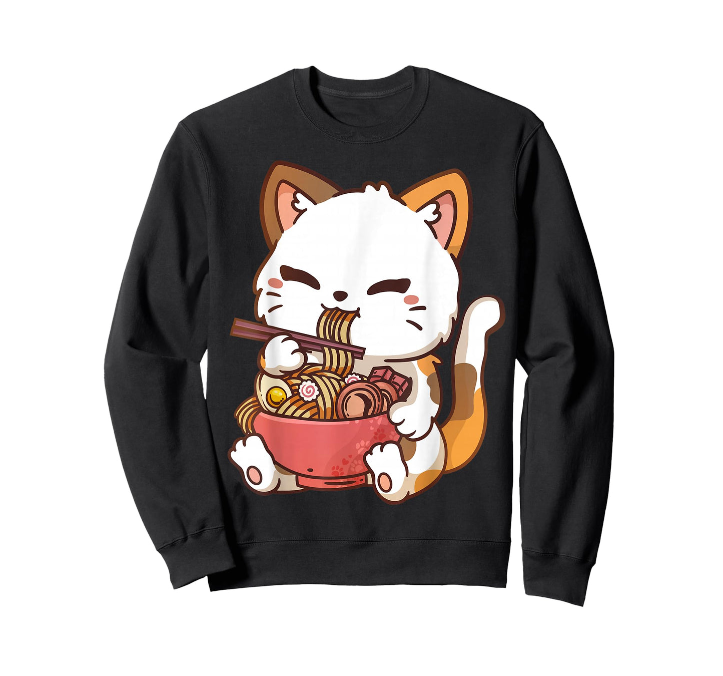 Ramen Cat Anime Kawaii Cat Eating Ramen T-Shirt