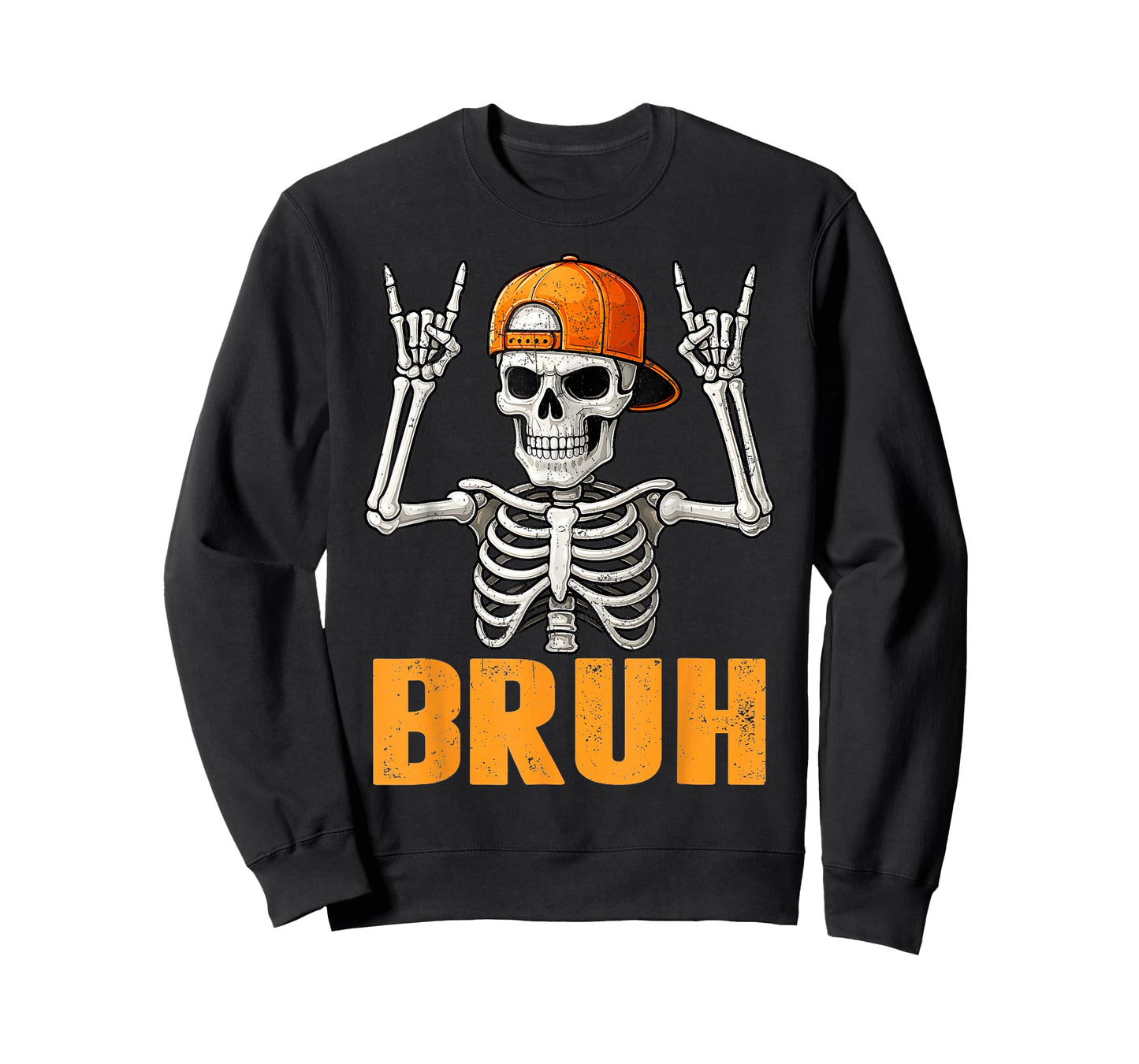 Bruh Punk Rock Skeleton Cool Rocker Halloween Men Boys Kids T-Shirt