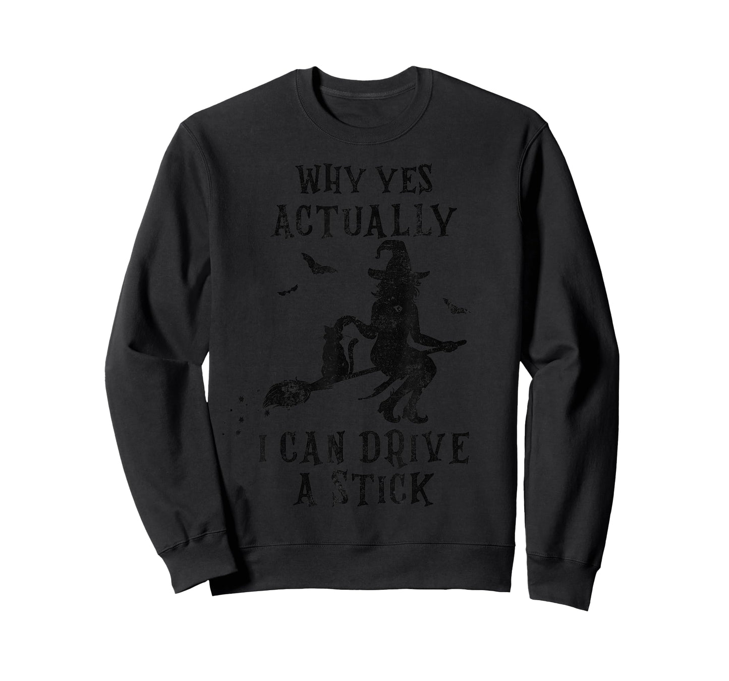Why Yes Actually I Can Drive a Stick Halloween Witch & Cat T-Shirt