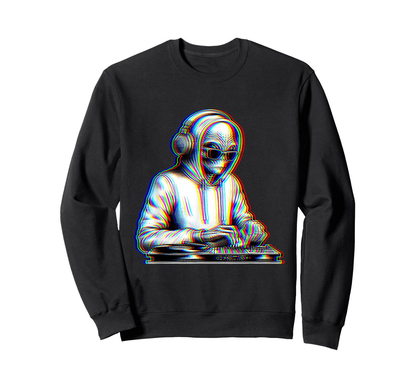 Trippy Alien Dj Rave Festival Optical Illusion EDM Music Ufo T-Shirt