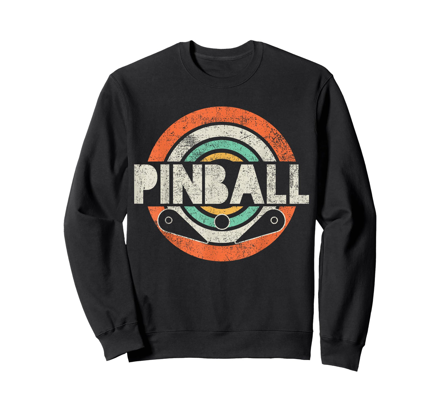 Pinball Game Vintage Black Crew Neck T-Shirt, Unisex-Kids, Small