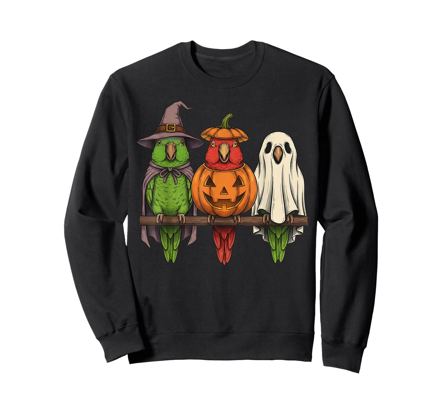 Spooky Ghost Eclectus Parrot Lover Pumpkin Halloween T-Shirt