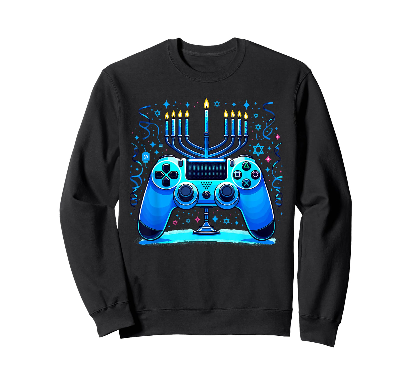 Jewish Video Game Console Gamer Hanukkah Chanukah Menorah T-Shirt