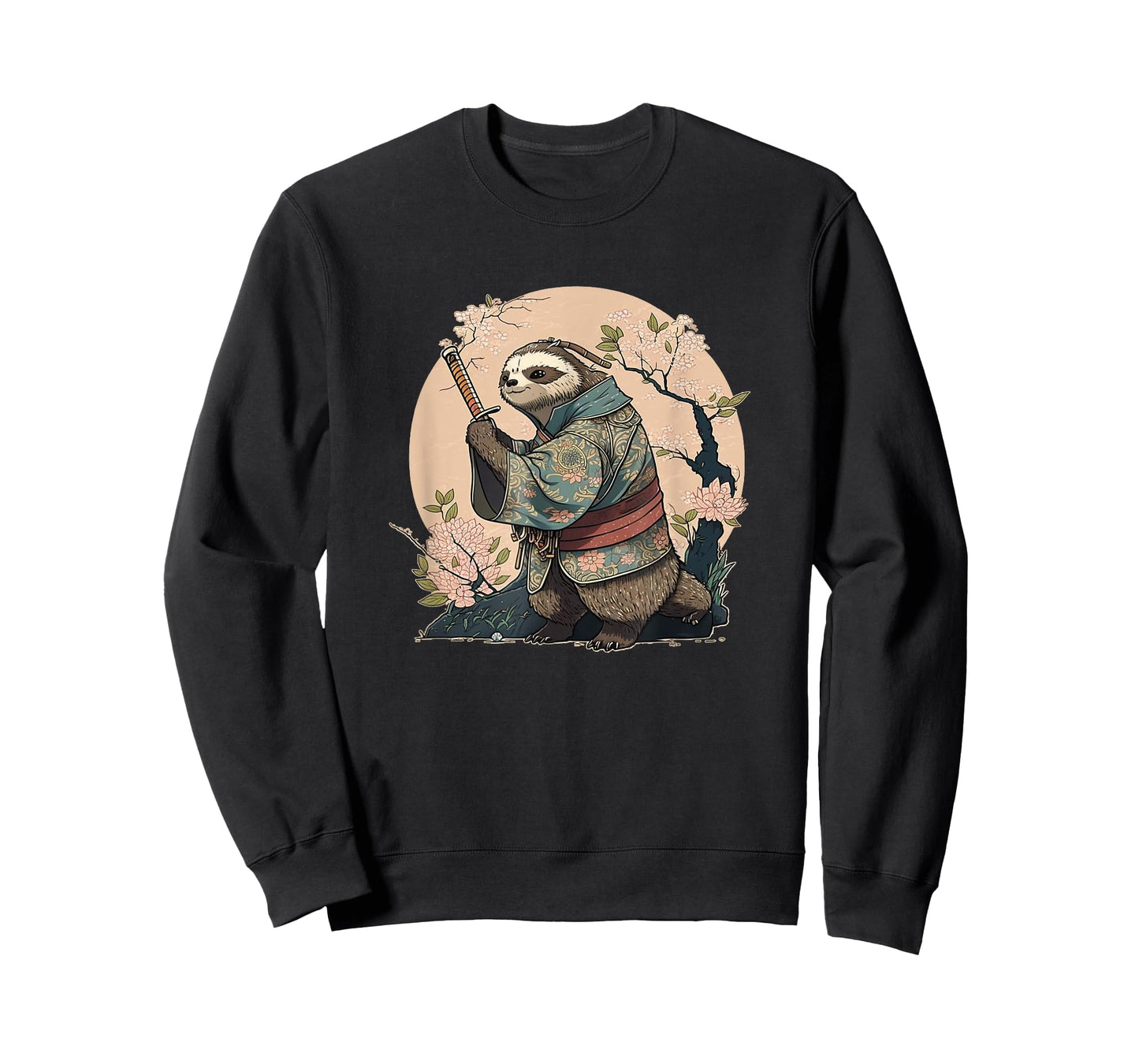 Kawaii Japanese Style Samurai Sloth Anime T-Shirt