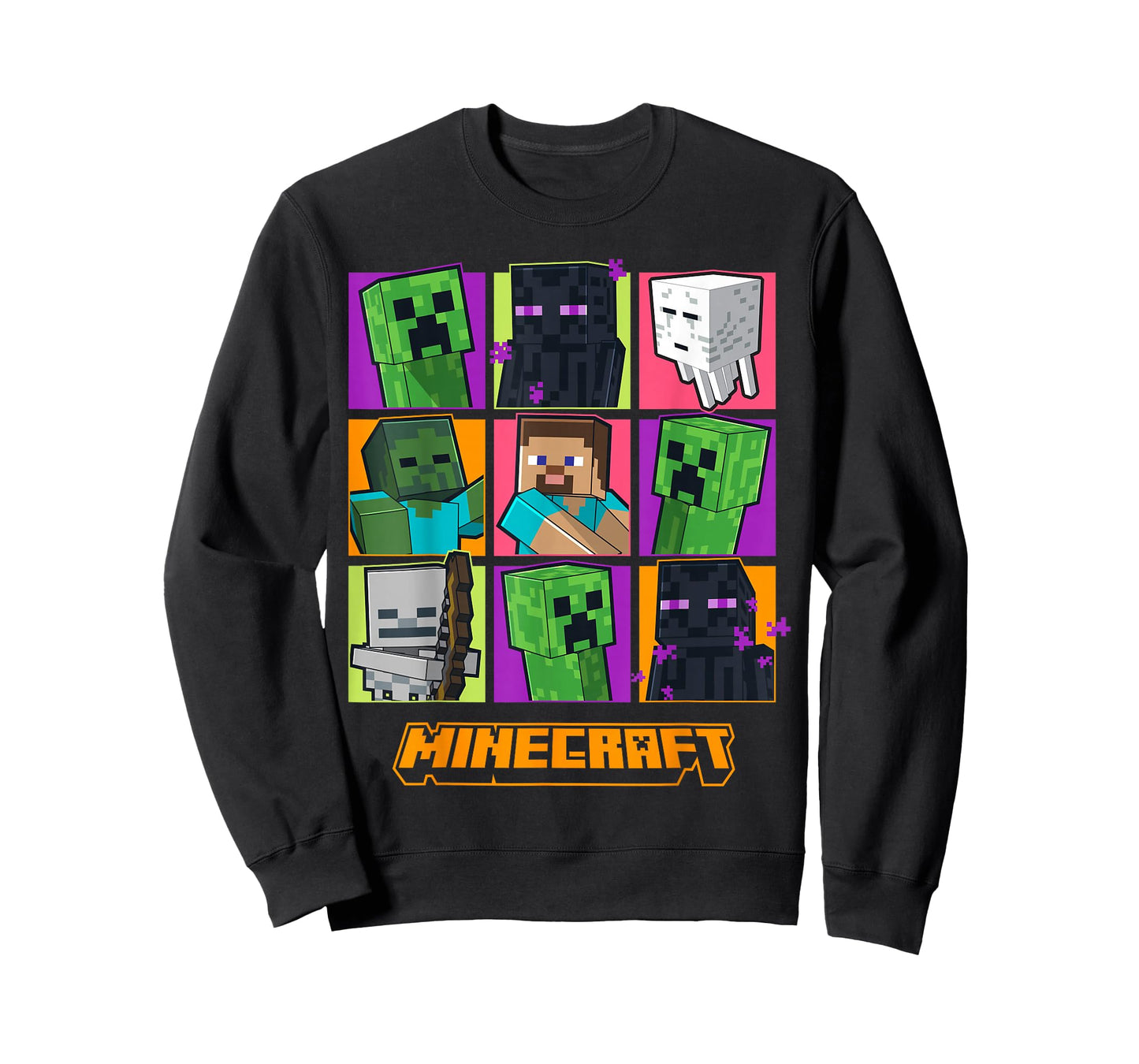 Minecraft Creeper Enderman Characters Grid T-Shirt