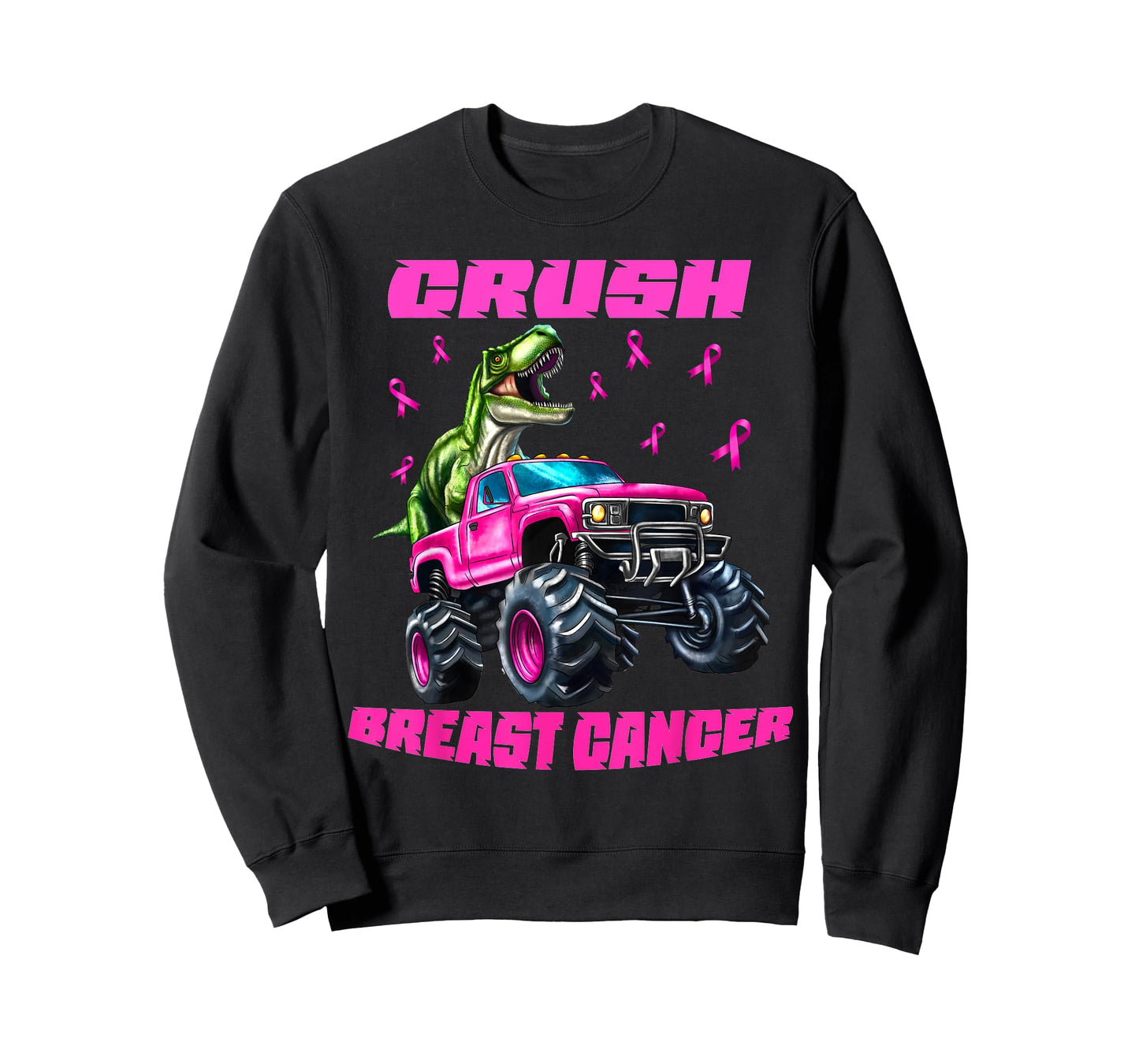 Crush Breast Cancer Monster Truck Wear Pink T-Shirt