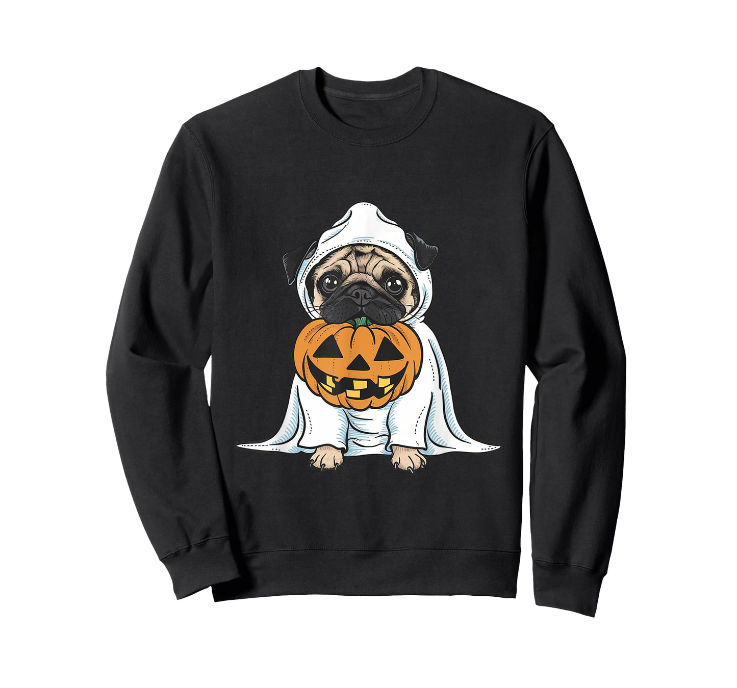 Pug Ghost Dog Halloween T-Shirt for Men Women Kids