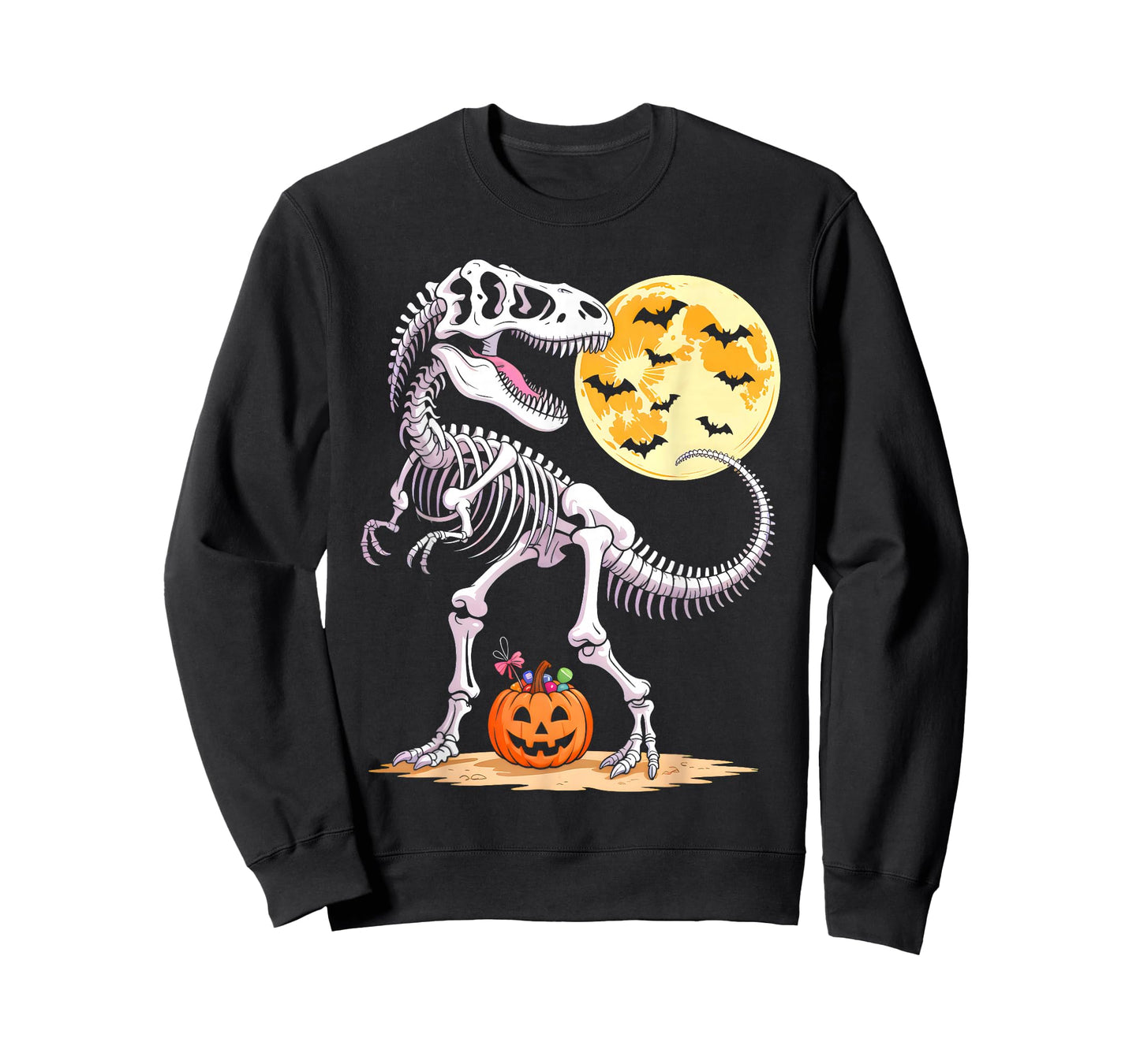 Skeleton Mummy Dinosaur T-rex Candy Moon Pumpkin Halloween T-Shirt