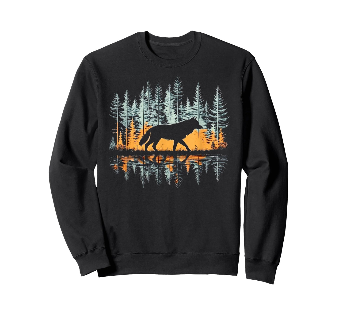 Cool Tees Graphic Wolf Nature T-Shirt - Unisex-Adults & Kids, Black, Small, Short Sleeve