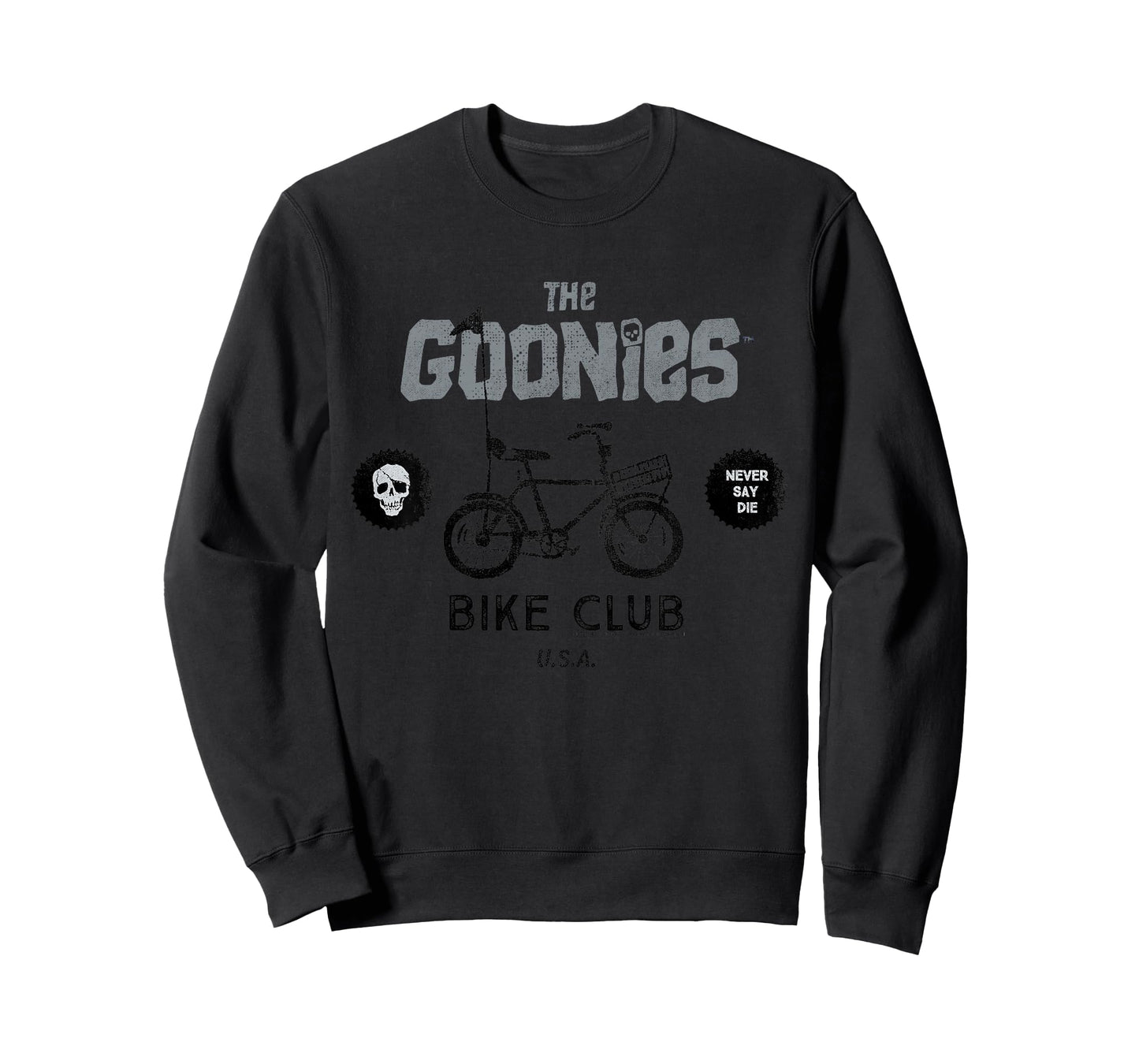 Kids The Goonies Bike Club Never Say Die Text T-Shirt