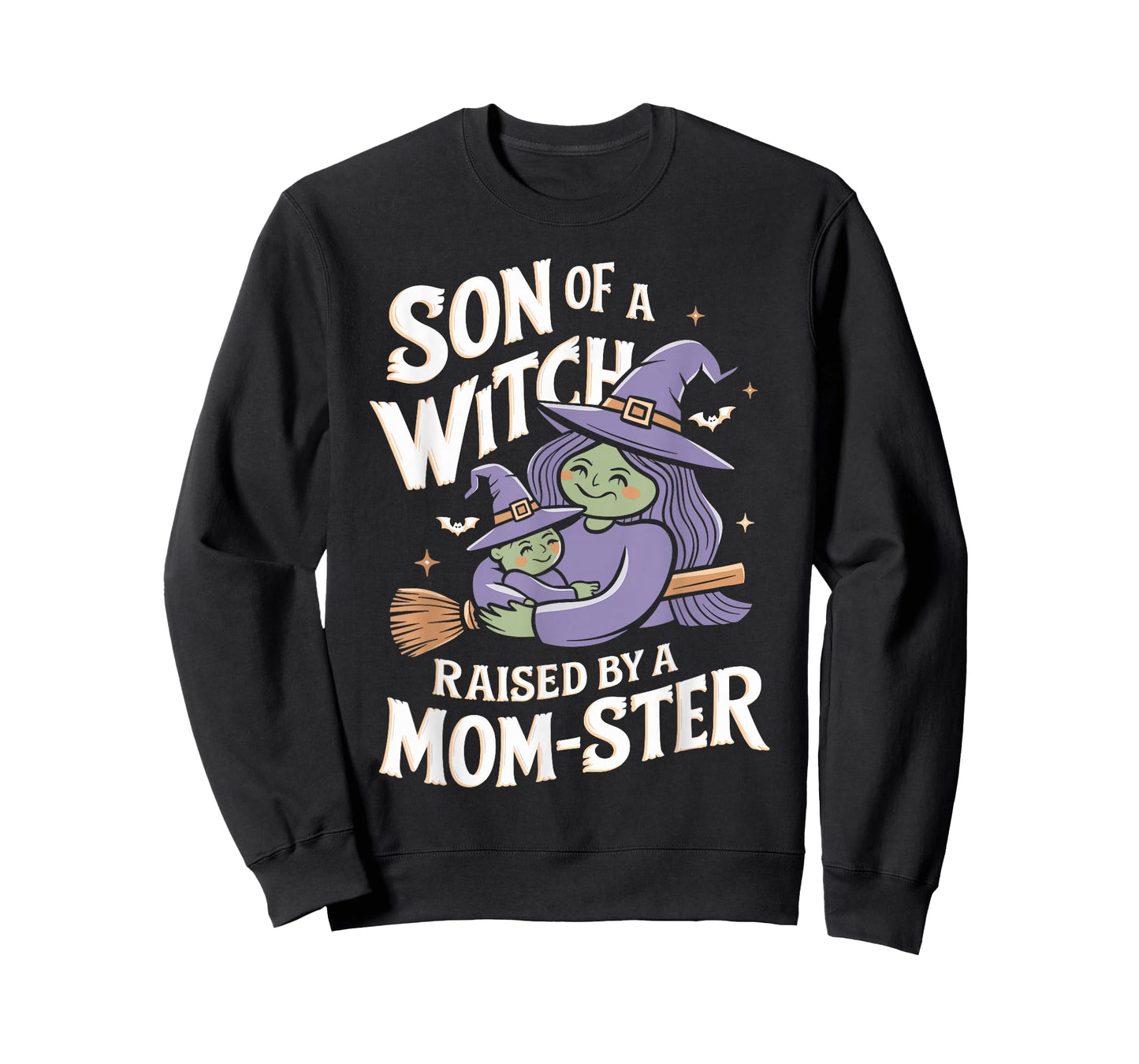 Son of a Witch Raised by a Mom ster Mom and Son Halloween T-Shirt