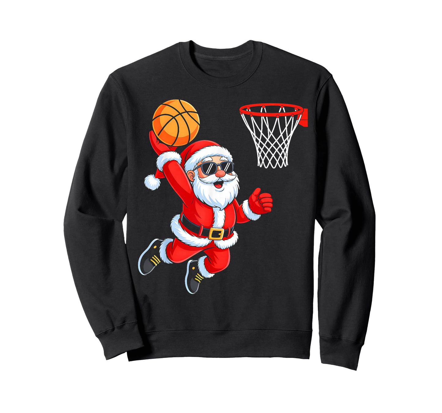 Basketball Santa Christmas Sports Men Boys Kids Xmas Pajamas T-Shirt