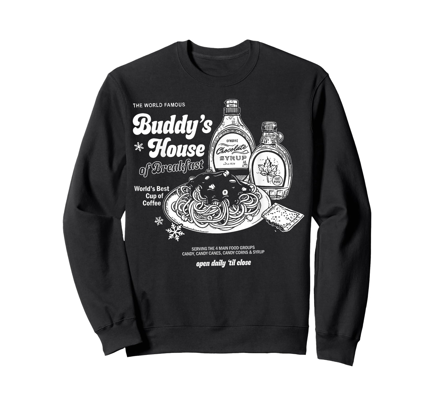Buddys House of Breakfast Funny Cute Christmas Fitness Gym T-Shirt
