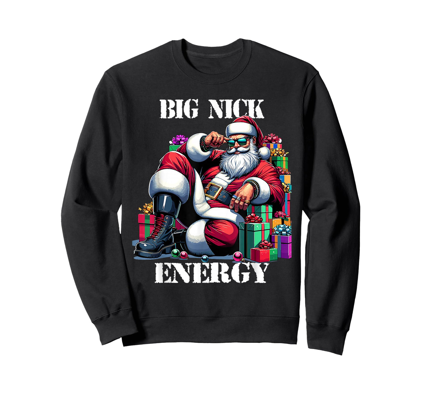 Fun Big Nick Energy Funny Santa Claus Christmas Xmas Cool T-Shirt