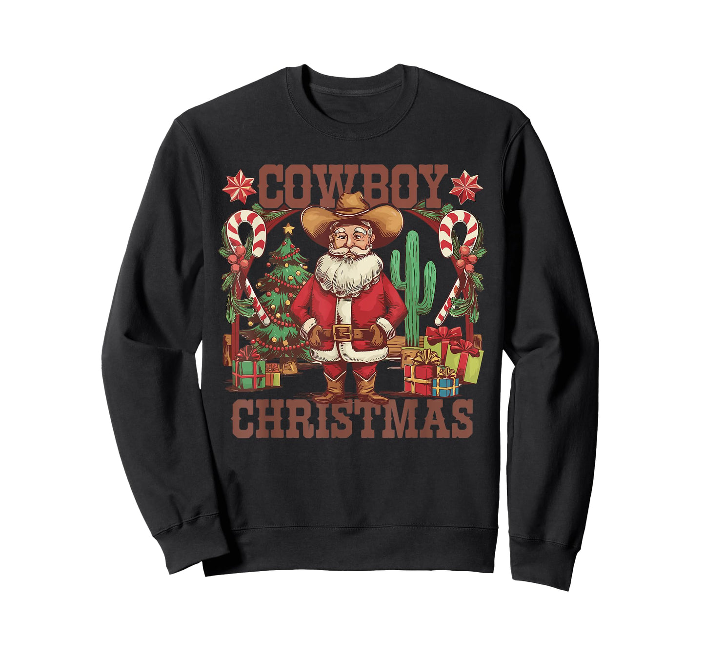 Retro Santa Claus Cowboy Christmas Howdy Rodeo Western T-Shirt