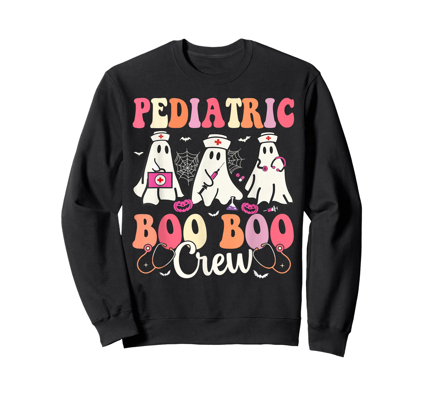 Pediatric Nurse Boo Boo Crew Ghost Nurse Halloween Costume T-Shirt