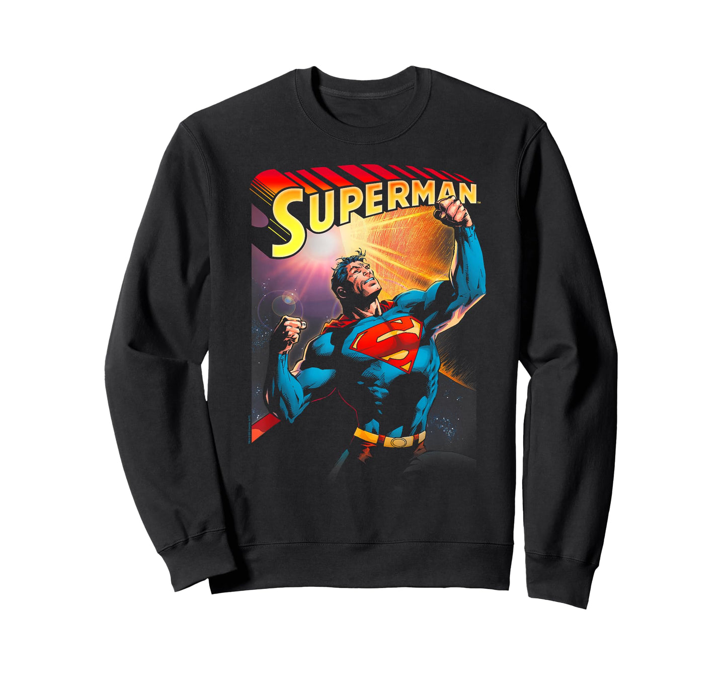 DC Comics Superman Victory Unisex-Adult T-Shirt, Black, Small, Short Sleeve