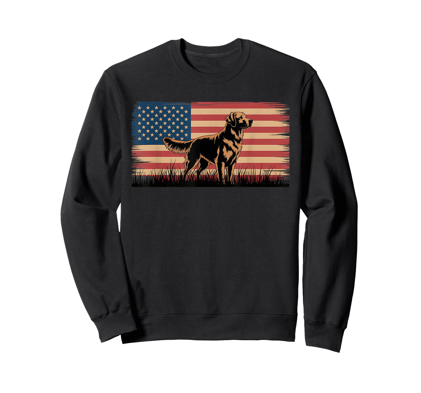 Patriotic Golden Retriever Tee | American Flag Dog Gifts T-Shirt