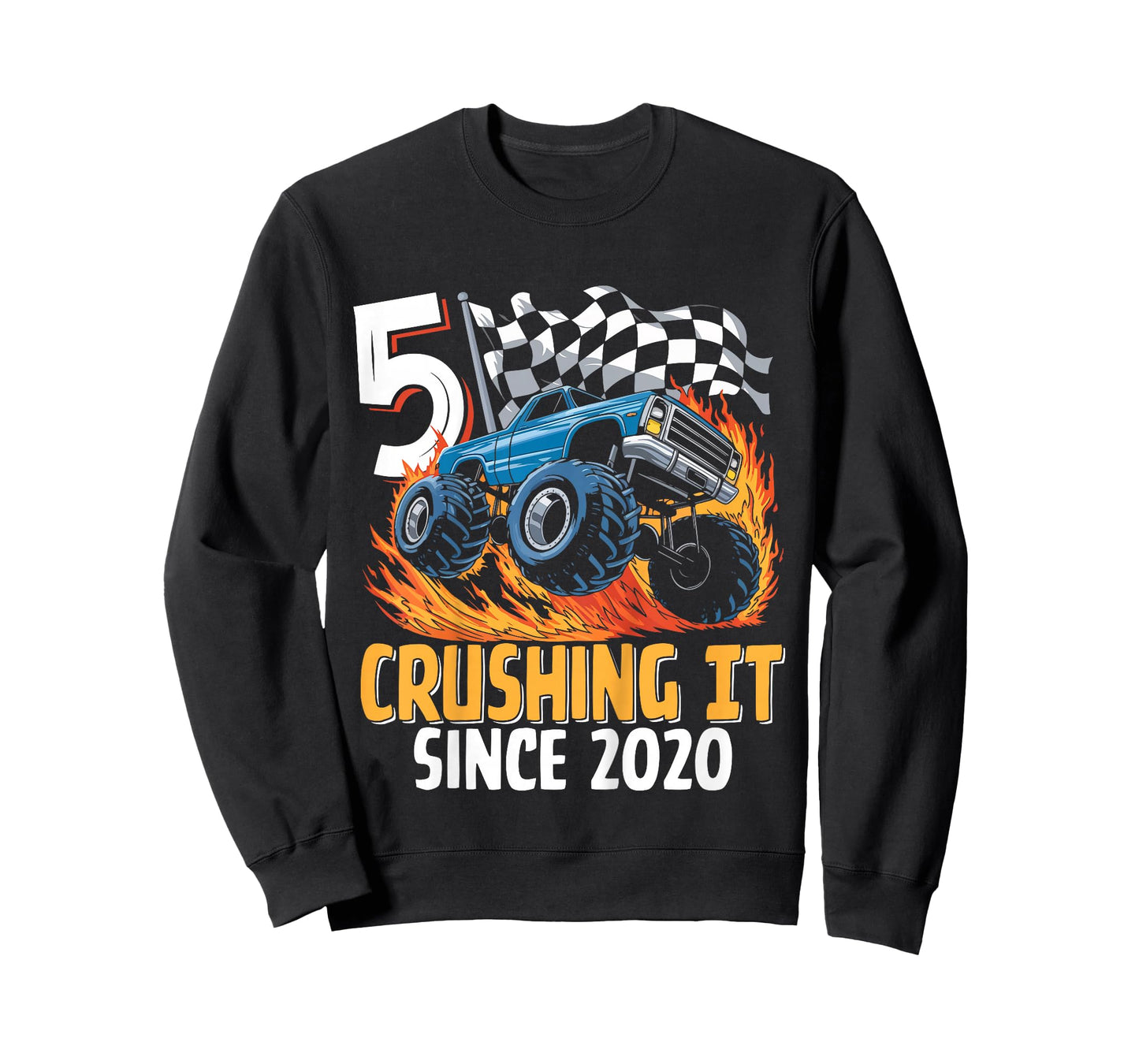 Kids Birthday Monster Truck 5 Year Old Boys 5th Party Born 2020 T-Shirt