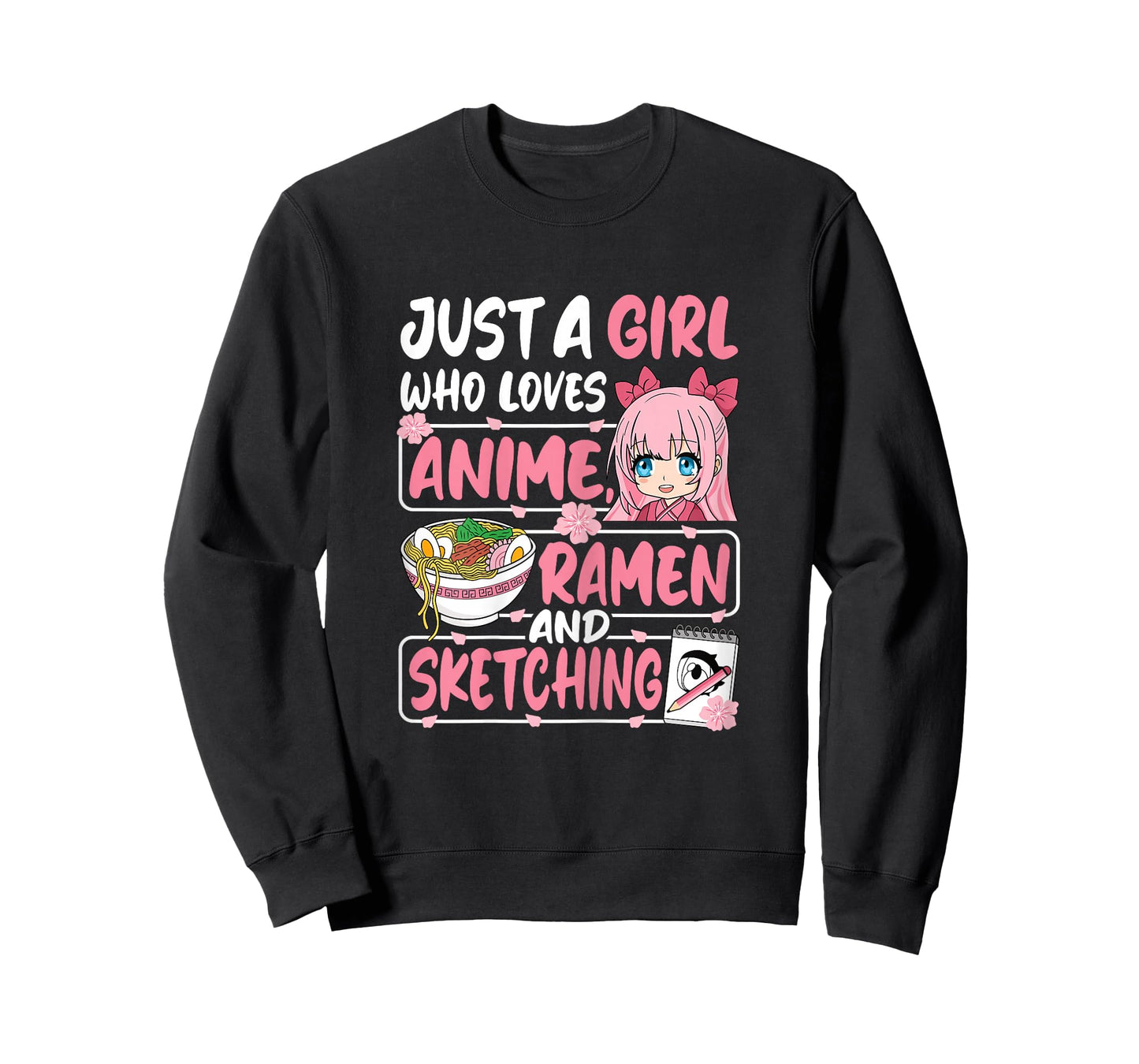 Just A Girl Who Loves Anime Ramen and Sketching Japan Women T-Shirt