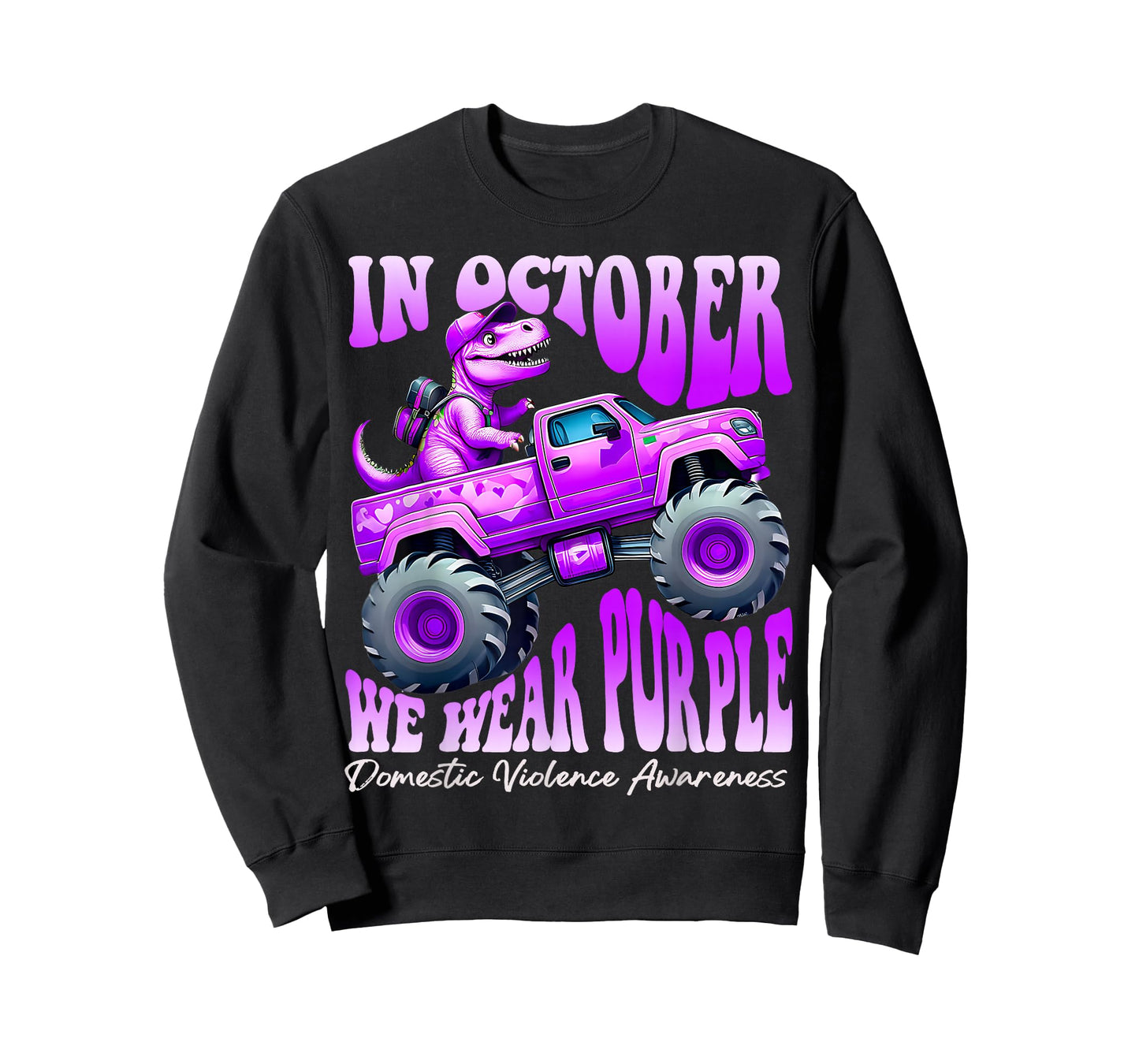 Domestic Violence Monster Truck Toddler Boy We Wear Purple T-Shirt