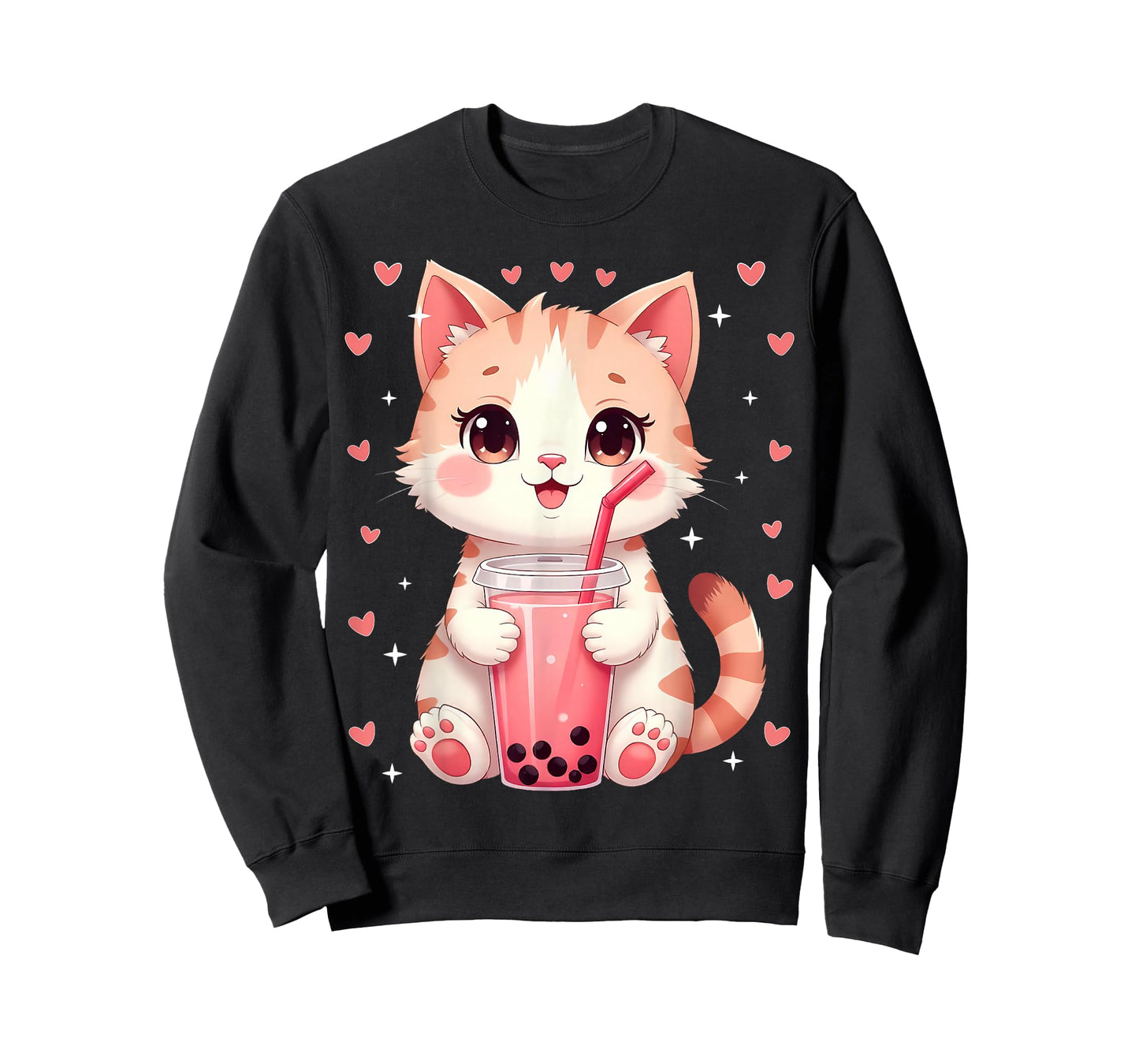 Cat Boba Tea Bubble Tea Anime Girls Women Kawaii Neko Lover T-Shirt