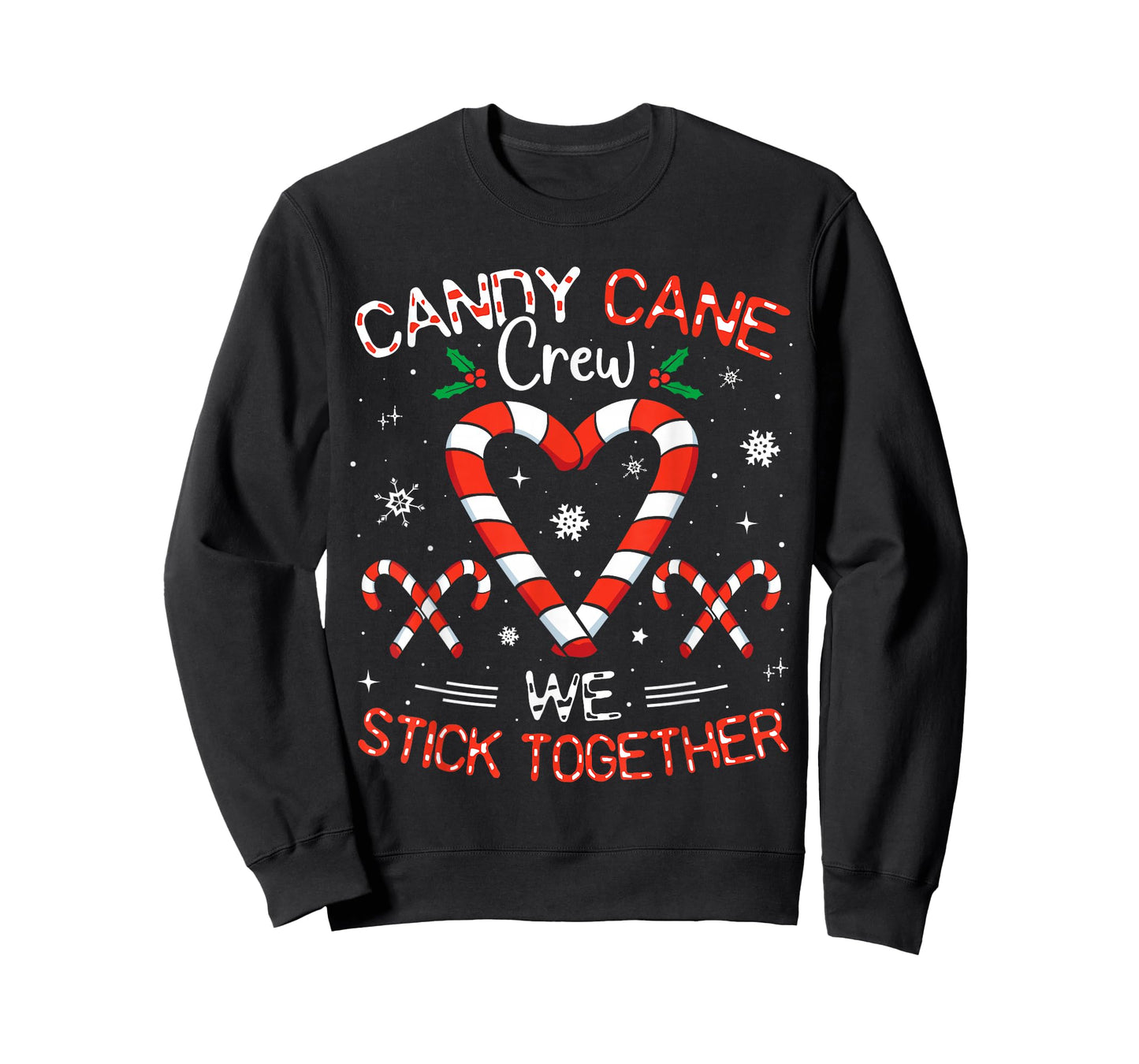 Christmas Candy Cane Heart Crew Family Matching Pajamas T-Shirt