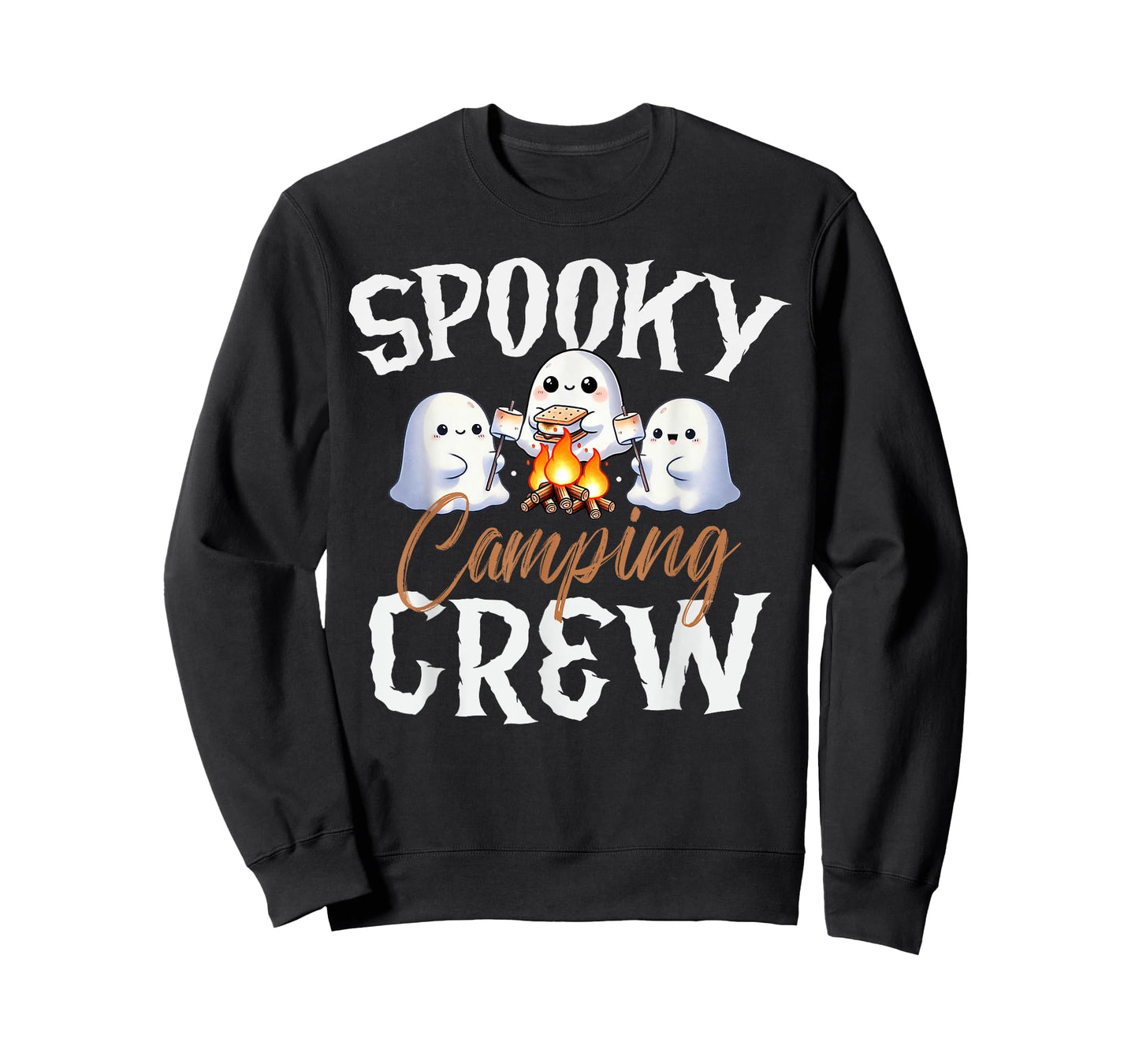 Spooky Camping Crew Halloween 2024 Campfire Happy Boo Ghost T-Shirt