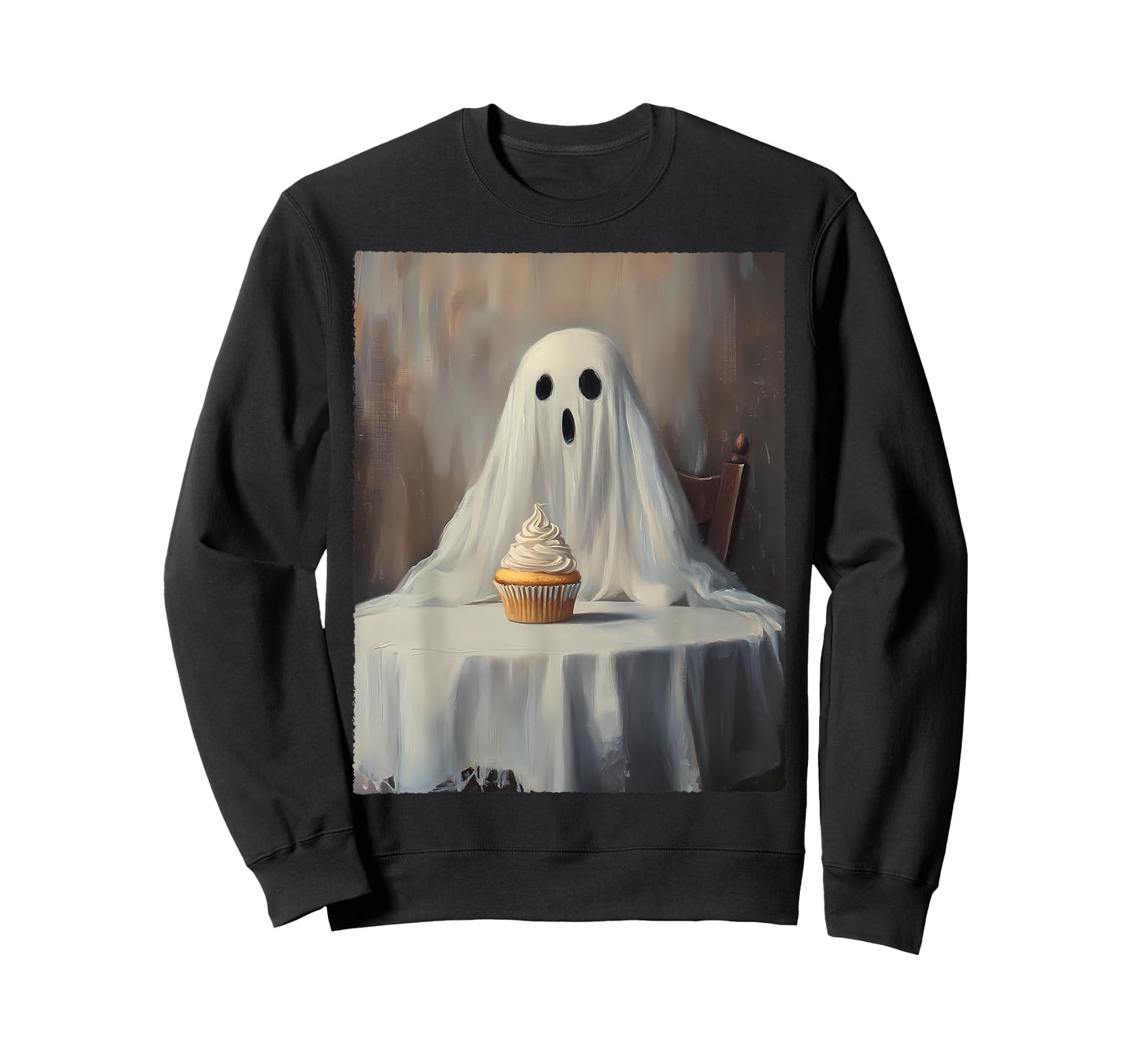 Halloween Costume Spooky Ghost Eating Cupcake Funny Cake T-Shirt