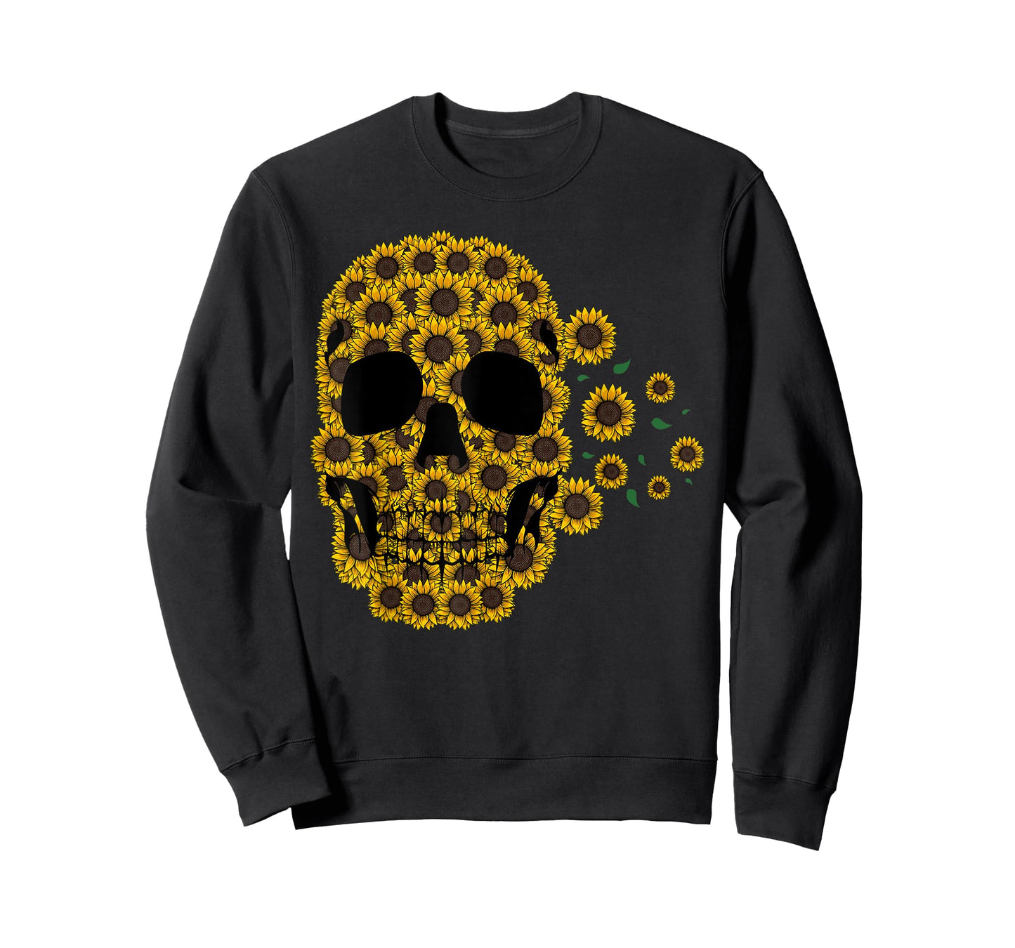 Sunflower Skull Lazy Halloween Costume Cute Skeleton T-Shirt